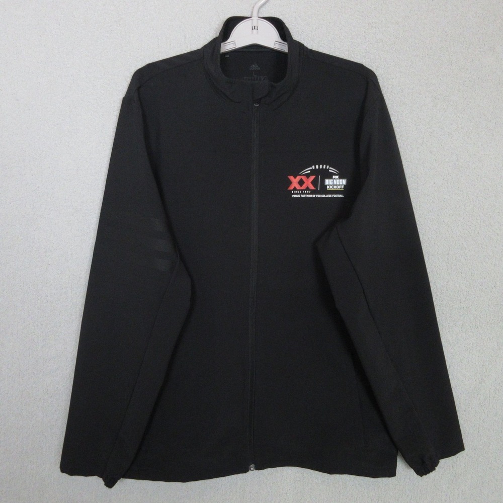 Adidas Jacket Mens L‎ Black Full Zip Big Noon Kickoff Football Logo Athletic